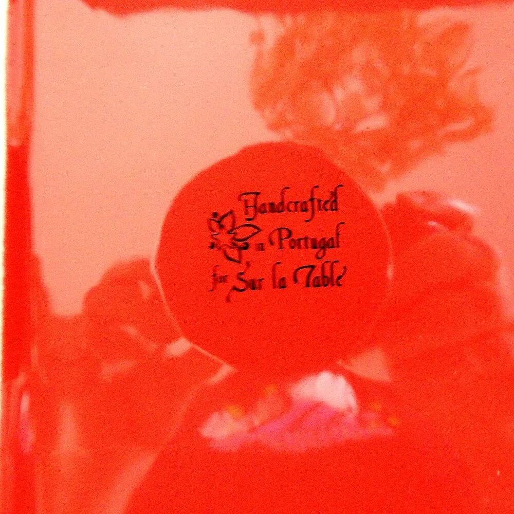 Sur La Table Red Ceramic 3 Section Divided Tray Lidded Bowl Christmas Tree